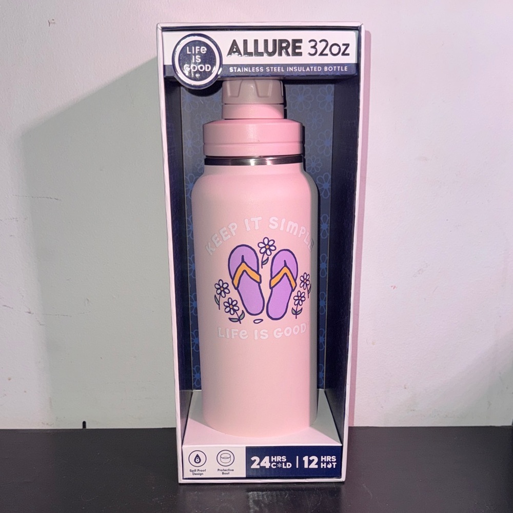 Life Is Good Pink Allure Insulated Bottle